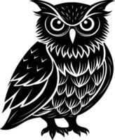 hibou silhouette illustration conception vecteur