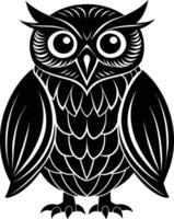 hibou silhouette illustration conception vecteur