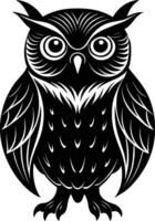 hibou silhouette illustration conception vecteur