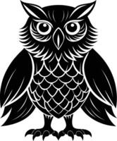 hibou silhouette illustration conception vecteur