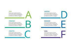 abstrait flèches de graphique, diagramme avec 6 pas, choix, les pièces ou processus. affaires modèle pour présentation vecteur