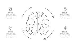 griffonnage infographie éléments avec 4 options. affaires modèle pour présentation vecteur