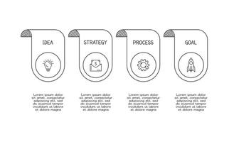 griffonnage infographie éléments avec 4 options. affaires modèle pour présentation vecteur