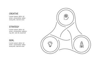 griffonnage infographie éléments avec 3 options. affaires modèle pour présentation vecteur