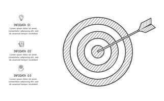 griffonnage infographie éléments avec 3 options. affaires modèle pour présentation vecteur