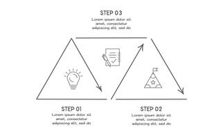 griffonnage infographie éléments avec 3 options. affaires modèle pour présentation vecteur