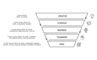 griffonnage infographie éléments avec 5 options. affaires modèle pour présentation vecteur