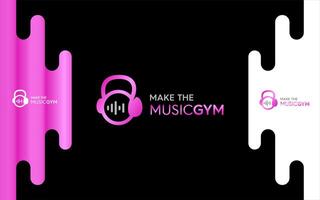Gym la musique moderne logo conception vecteur