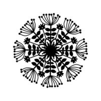 boho style pissenlit fleur silhouette mandala conception vecteur