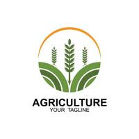 agriculture logo, ferme terre logo conception modèle conception vecteur