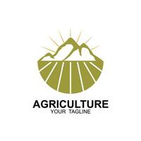 agriculture logo, ferme terre logo conception modèle conception vecteur