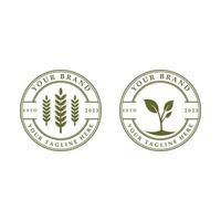 agriculture logo, ferme terre logo conception modèle conception vecteur