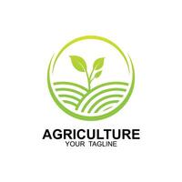 agriculture logo, ferme terre logo conception modèle conception vecteur