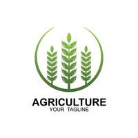 agriculture logo, ferme terre logo conception modèle conception vecteur