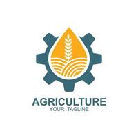 agriculture logo, ferme terre logo conception modèle conception vecteur