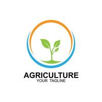 agriculture logo, ferme terre logo conception modèle conception vecteur