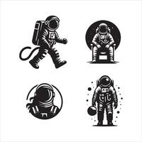 astronaute silhouette icône graphique logo conception vecteur