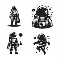 astronaute silhouette icône graphique logo conception vecteur