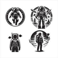 astronaute silhouette icône graphique logo conception vecteur