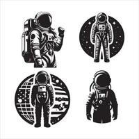 astronaute silhouette icône graphique logo conception vecteur