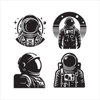 astronaute silhouette icône graphique logo conception vecteur