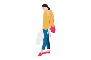 illustration vectorielle de femmes décontractées posant sur le trottoir vecteur