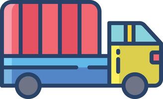 un camion linéaire Couleur illustration vecteur