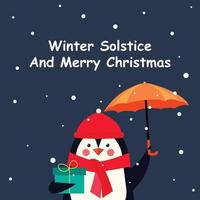 solstice d'hiver. joyeux Noël. illustration vectorielle de bannière pour le fond, la carte de voeux et la carte postale. vecteur