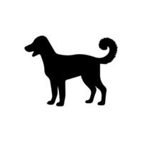 silhouette de chien sur fond blanc vecteur