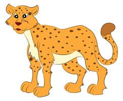 animal personnage marrant guépard dans dessin animé style vecteur