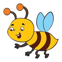 une abeille dessin animé souriant vecteur