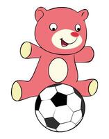 une nounours ours et une Football vecteur