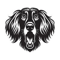 surpris afghan chien chien visage illustration dans noir et blanc vecteur