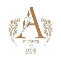 botanique logo conception pour graphique designer ou fleur boutique vecteur