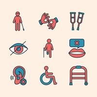 icône de personnes handicapées vecteur