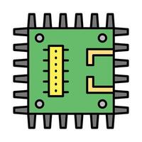 circuit planche ligne rempli icône conception vecteur