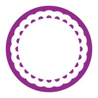 Facile géométrique violet cercle Cadre frontière conception décoré avec audacieux festonné dentelle bord vecteur