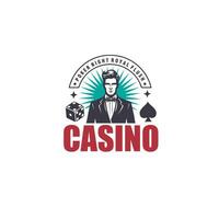 casino badge ancien logo graphique illustration vecteur