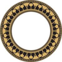 d'or rond égyptien frontière. cercle ornement de ancien Afrique. modèle de lotus fleurs et Soleil. vecteur