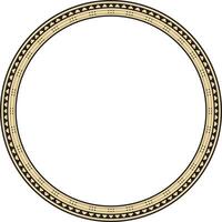 rond or et noir sans couture classique byzantin ornement. infini cercle, frontière, Cadre ancien Grèce, est romain Empire. décoration de le russe orthodoxe église. vecteur