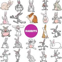 marrant dessin animé lapins animal personnages gros ensemble vecteur