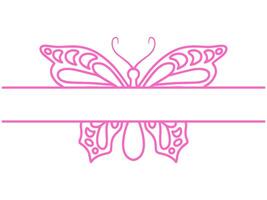 papillon Cadre ligne art illustration vecteur