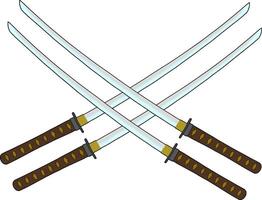 katana traditionnel Japonais épée vecteur