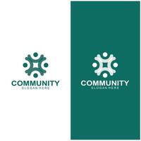 communauté logos gens vérifier. logos pour équipes ou groupes et entreprises conception vecteur