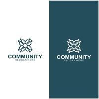 communauté logos gens vérifier. logos pour équipes ou groupes et entreprises conception vecteur