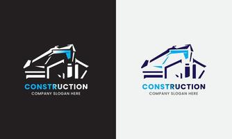 construction icône, bâtiment icône, immobilier propriété maison affaires logo concept vecteur