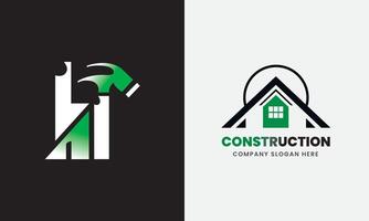 construction icône, bâtiment icône, immobilier propriété maison affaires logo concept vecteur