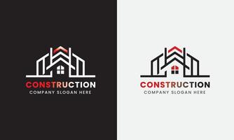 construction icône, bâtiment icône, immobilier propriété maison affaires logo concept vecteur