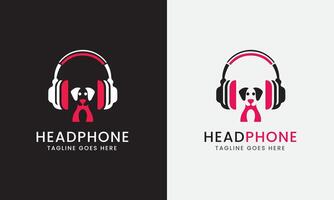 la musique casque de musique Feu icône, animal de compagnie chien article, du son parler microphone orateur logo icône vecteur