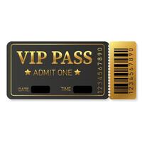 d'or VIP passer admission billet. concert, cinéma, film, faire la fête, événement, danse, Festival prime collection vecteur